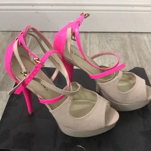 Hot Pink / Tan heels